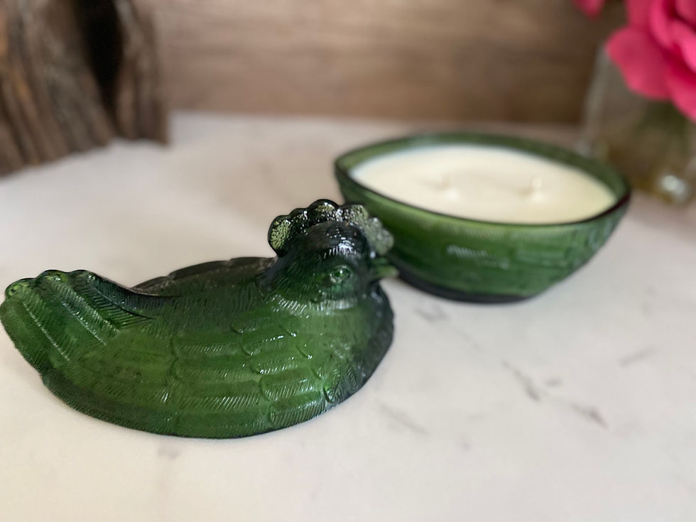 Thumbnail: Decor and Wicks candle shop vintage hen on nest HON highly scented clean soy candle gift for home decor