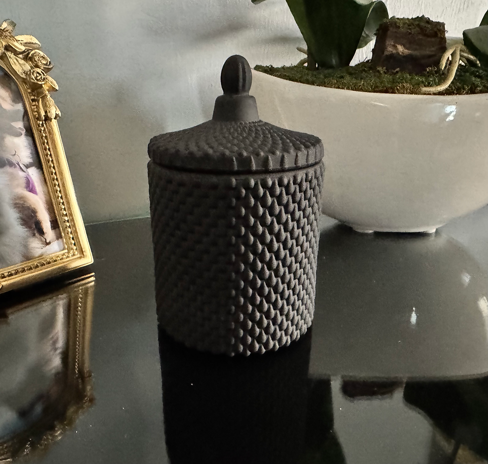 Thumbnail: Satin Black Apothecary Jar, Vintage Style, Highly Scented Soy Candle, Retro Glas