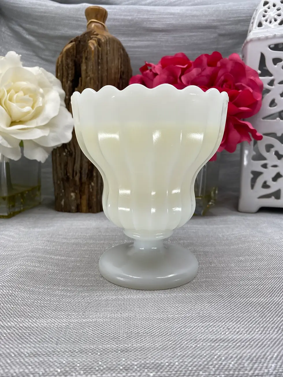 Thumbnail: Decor and Wicks vintage milk glass highly scented clean soy candle for Christmas holiday