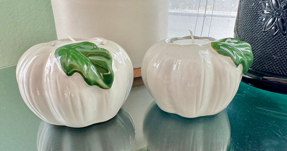 Thumbnail: White pumpkin tea light holders