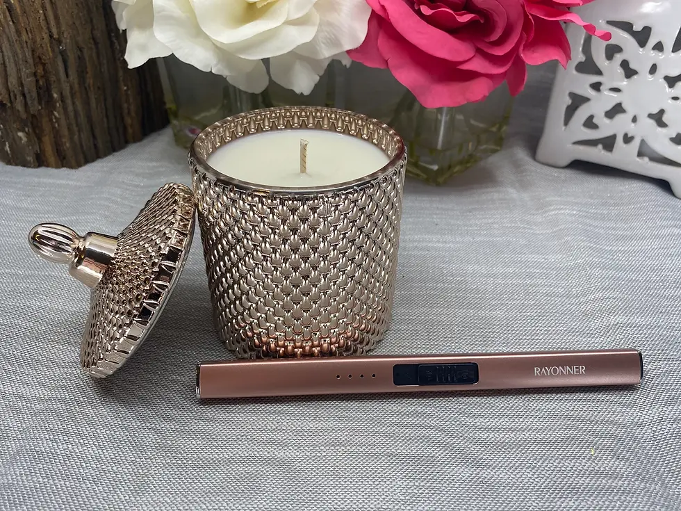 Thumbnail: Decor and Wicks highly scented apothecary metallic jar soy candle