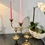 Thumbnail: vintage brass candle stick single arm patina