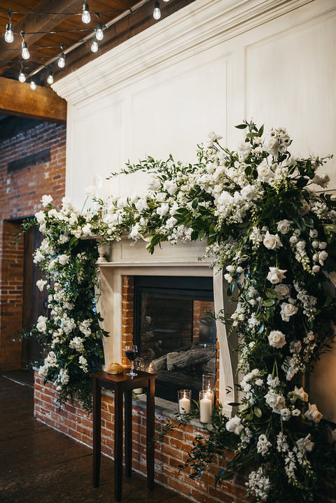 ceremony, reception, mantel details, wedding decor, the booking house