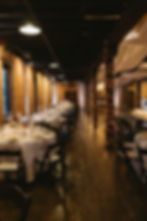 Elegant wedding reception venue with candlelit tables