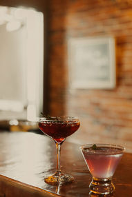 Two cocktails at The Booking House bar