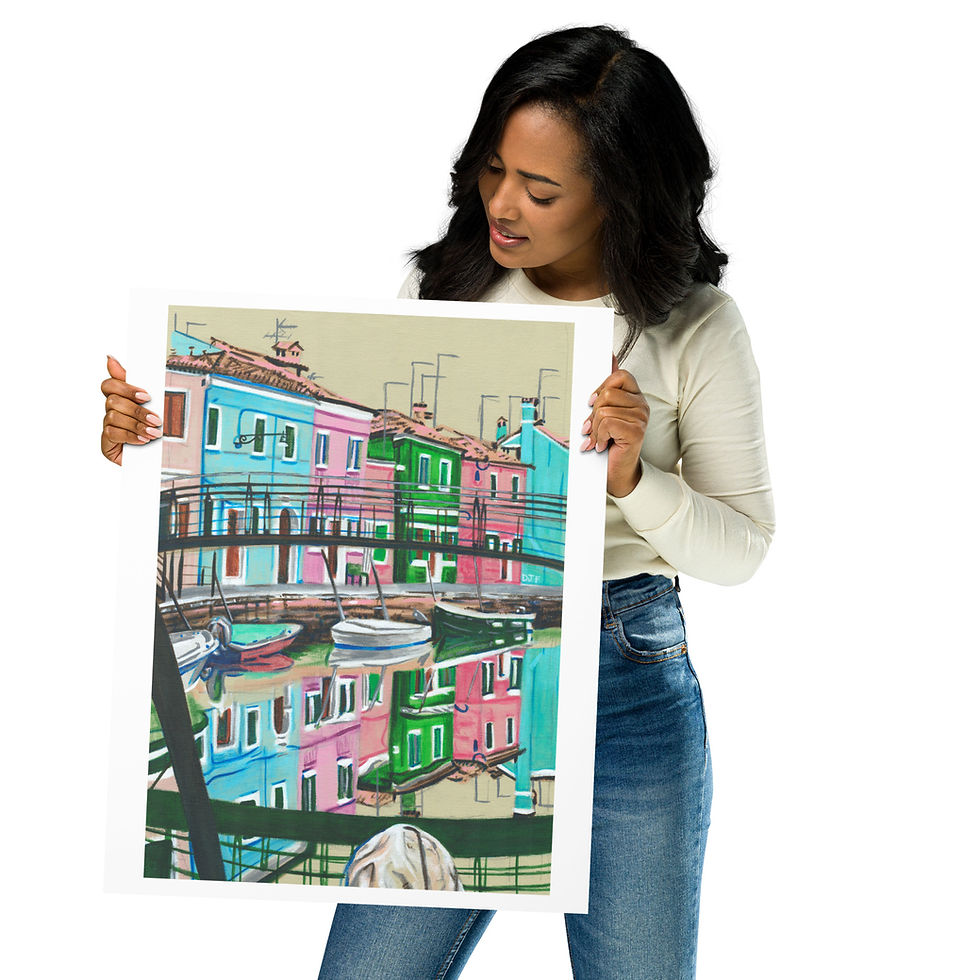 Thumbnail: Burano Island on Green Toned Paper