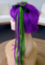 Thumbnail: Side view of Goth Purple and Green Dreadlock Wig