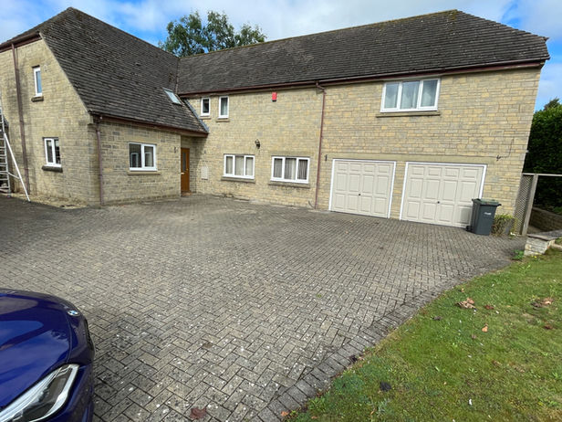 Block driveway before it's been cleaned and chemically treated in Malmesbury