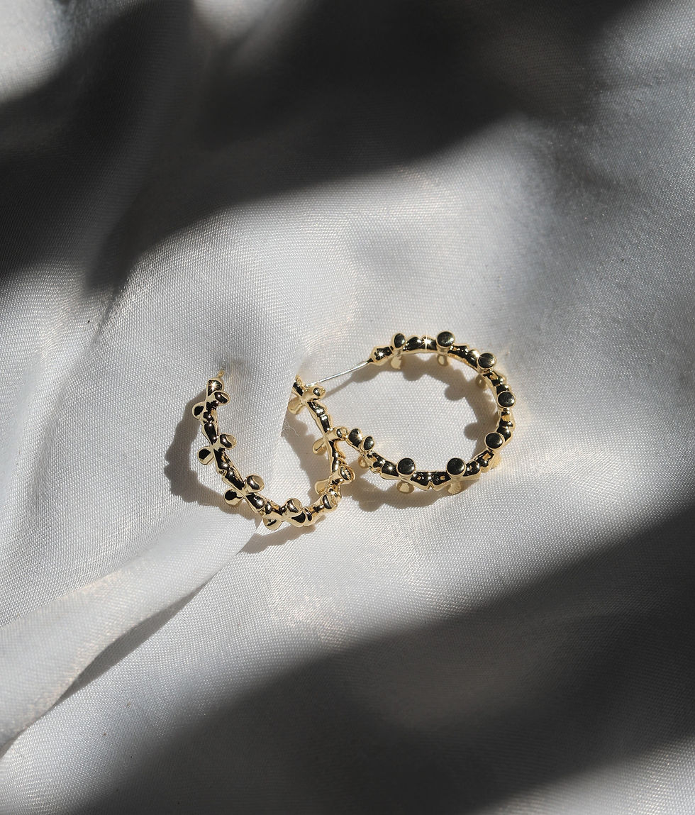 Thumbnail: Dorothy gold plated hoop earrings for women