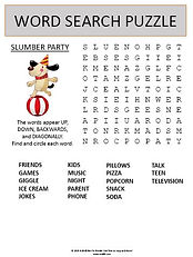 slumber party word search puzzle