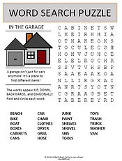garage word search puzzle