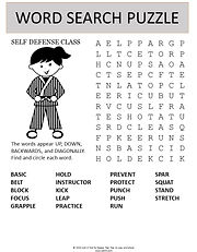 self defense word search puzzle