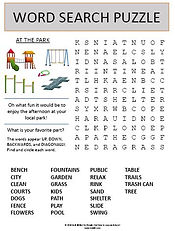 park word search puzzle