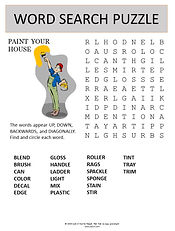 Paint Your House word search puzzle