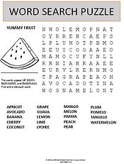 fruit word search puzzle 