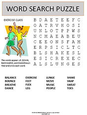 exercise class word search puzzle