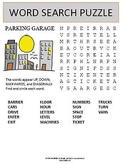 parking garage word search puzzle