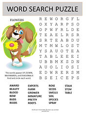 Flowers word search puzzle for kids
