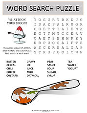 Spoon word search puzzle for kids