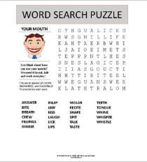 your mouth word search puzzle 