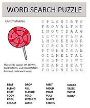 candy making word search puzzle