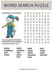 Cleaning up the house word search puzzle