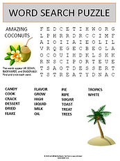 coconut word search free puzzle