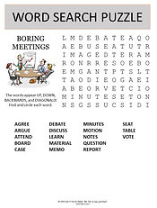 Boring meetings word search puzzle 