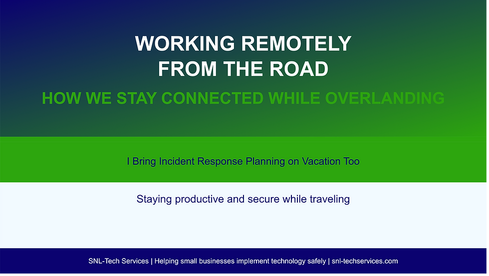 Remote work while overlanding with a laptop, Starlink and mobile office setup for staying connected while traveling.