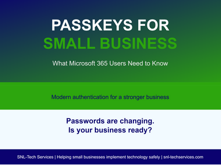 Passkeys for small business guide covering Microsoft 365, modern authentication and passwordless security for small businesses