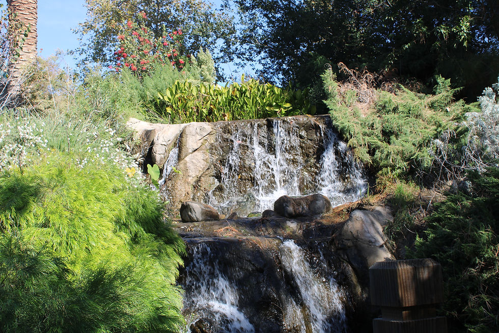 Water fall at the entrance of CSUFullerton.