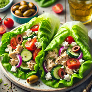 Greek Chicken Salad Lettuce Wraps