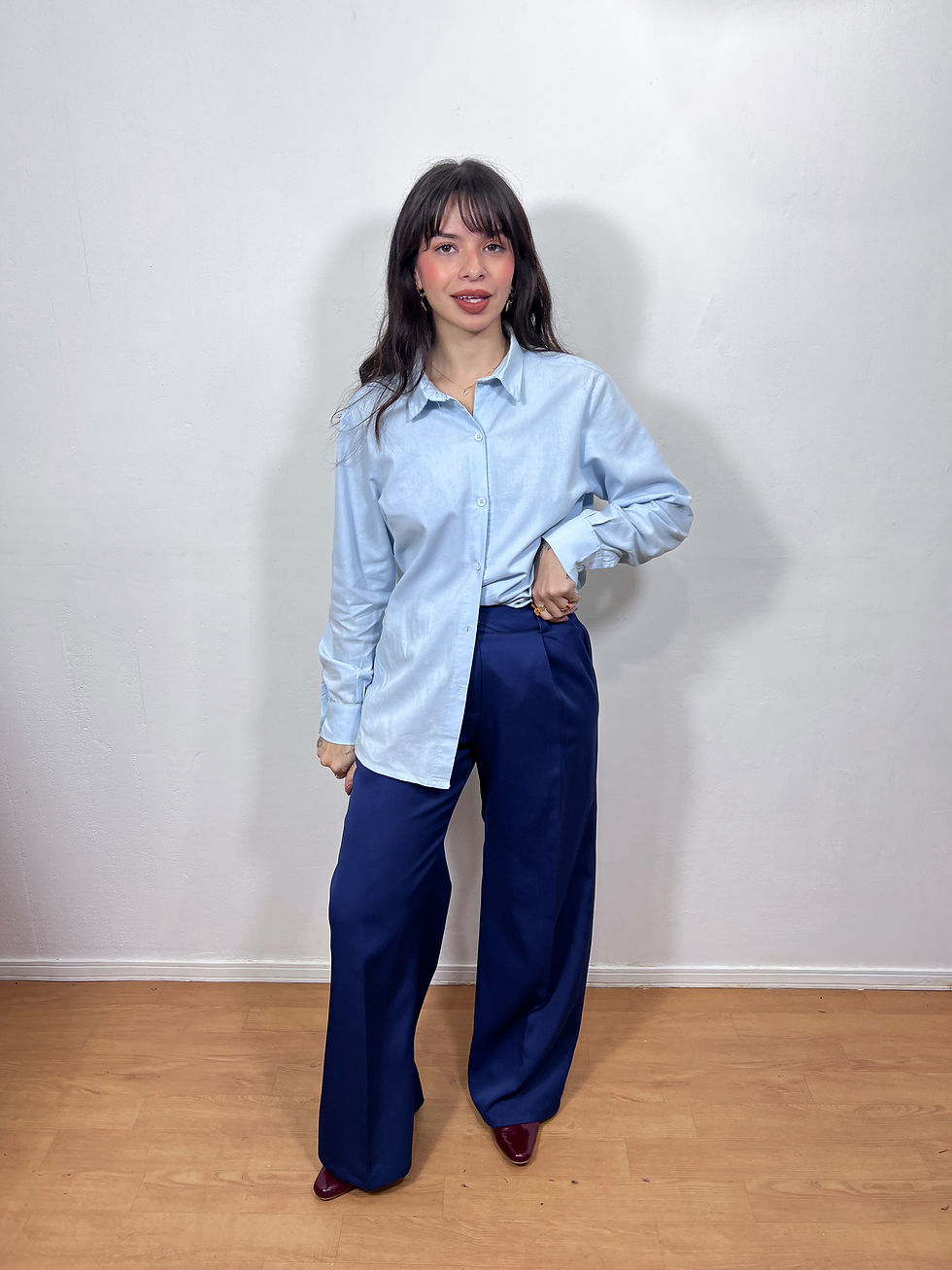 Miniatura: Camisa Ampla Tricoline Azul