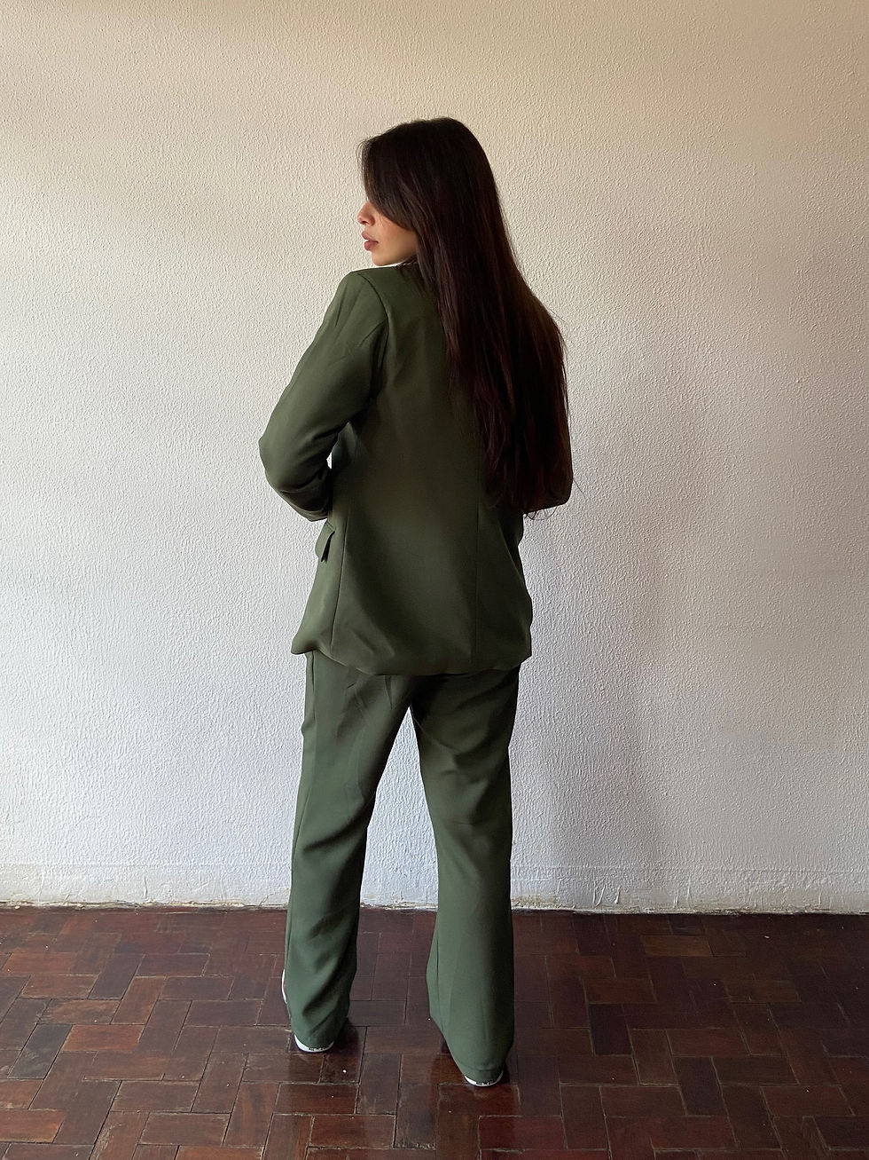 Miniatura: Blazer Alongado Alfaiataria Verde Militar