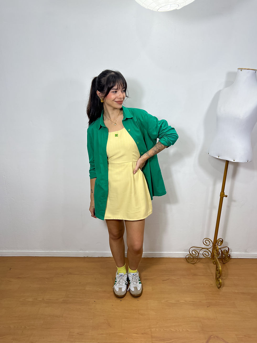 Miniatura: Camisa Ampla Tricoline Verde