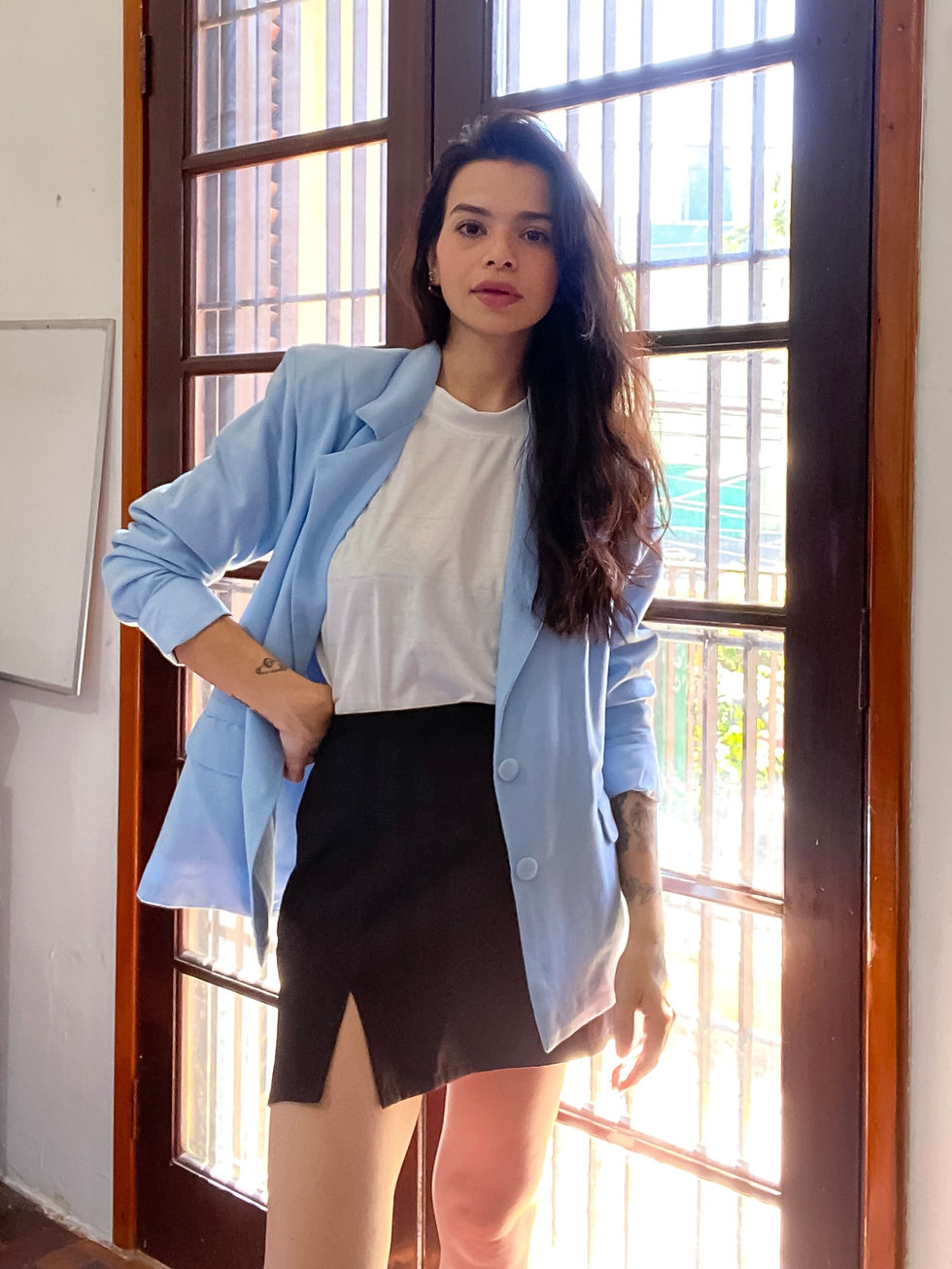 Miniatura: Mini Saia com fenda Preta