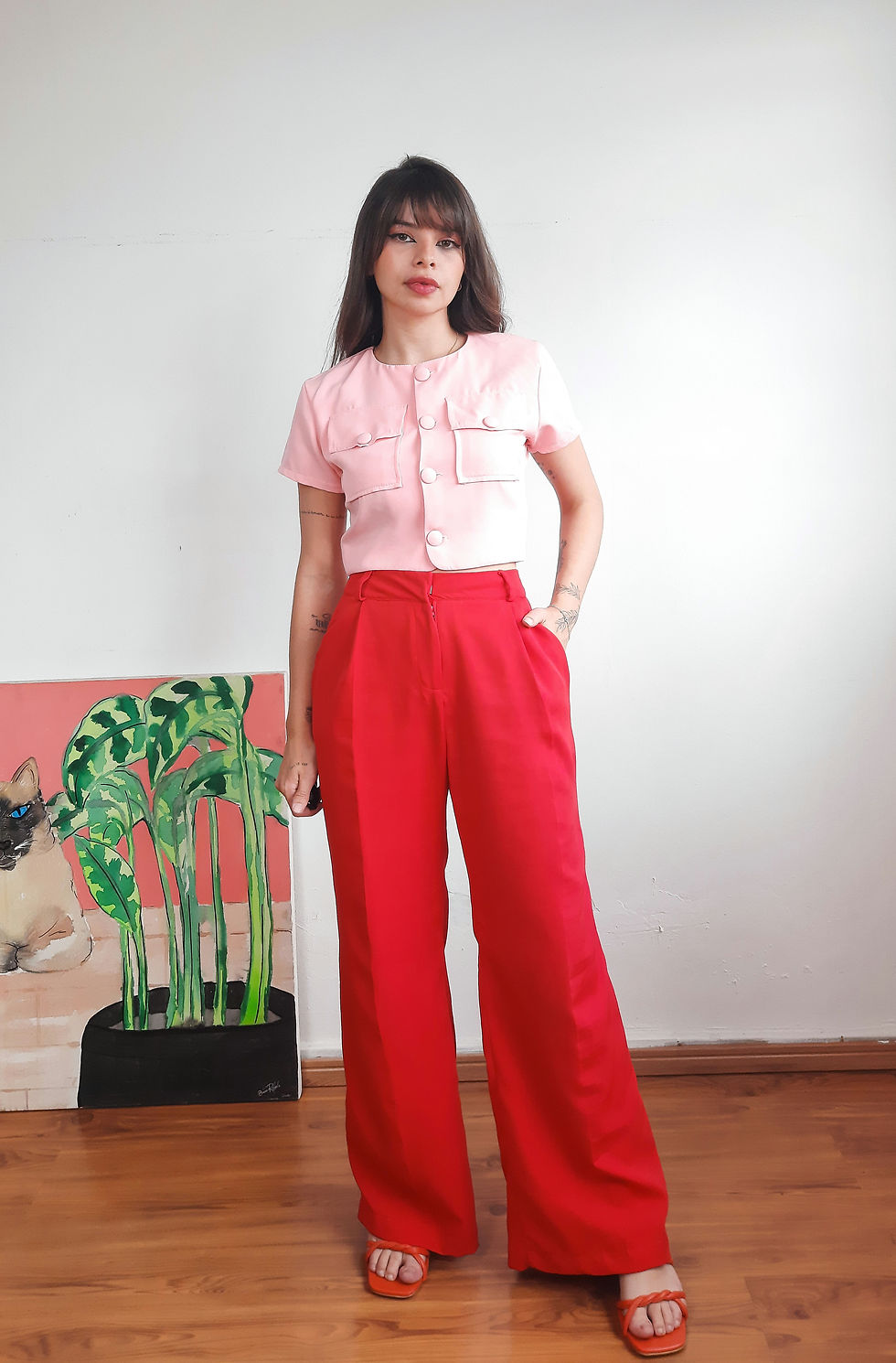 Miniatura: Calça Alfaiataria Pantalona Vermelha