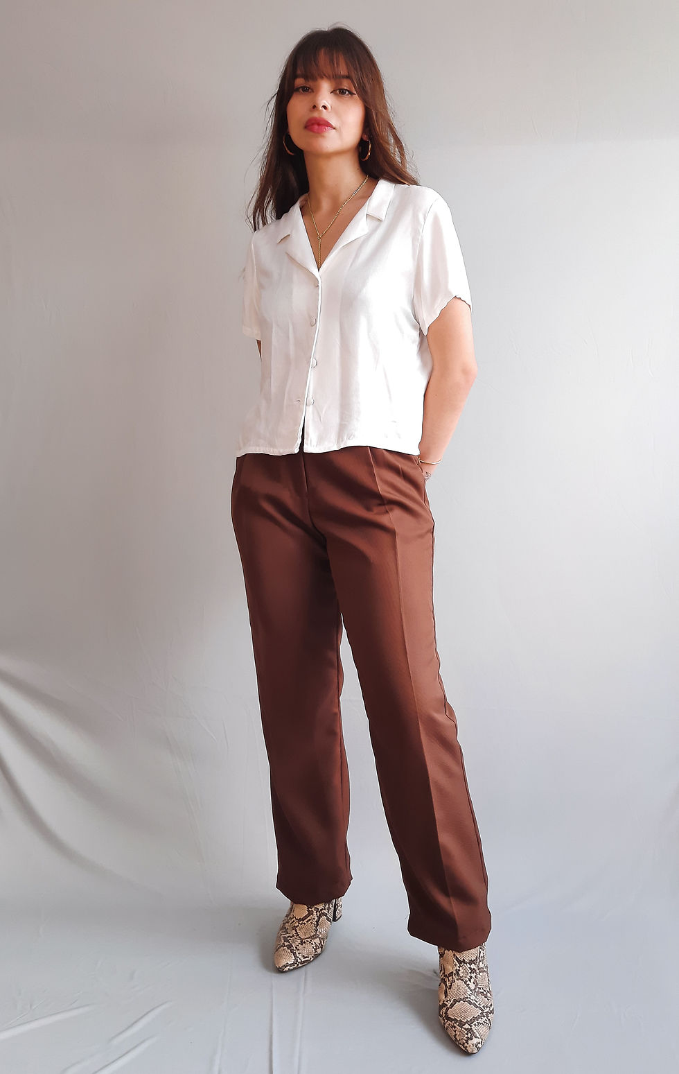 Miniatura: Camisa Viscolinho Gola Esporte Off White