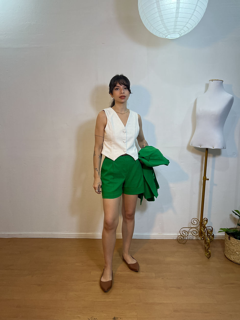 Miniatura: Shorts Linho Verde