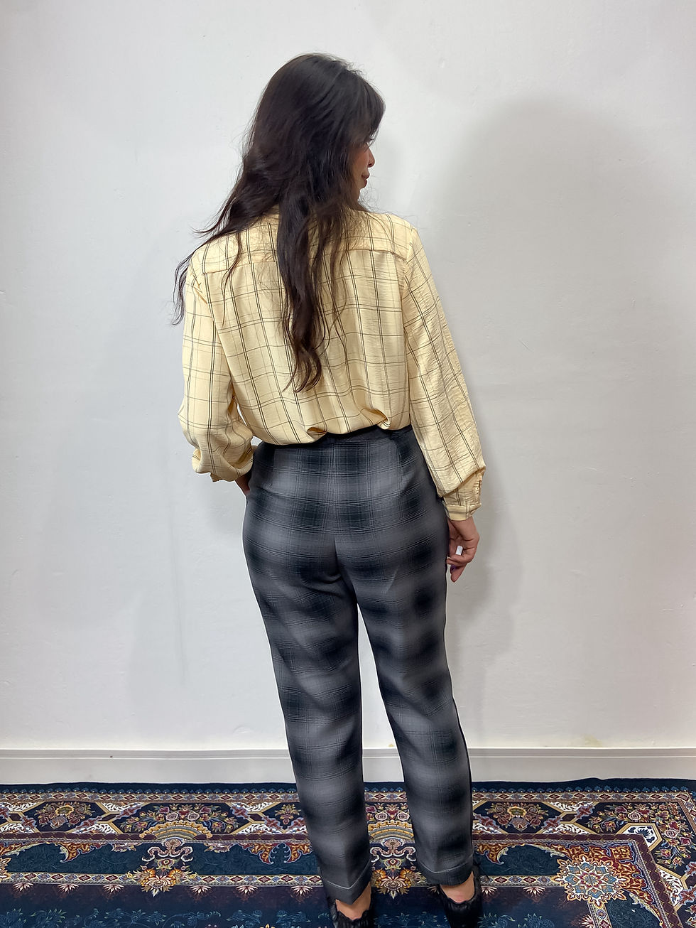 Miniatura: Camisa Laço Xadrez Amarelo Manteiga
