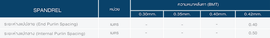 รายละเอียดแผ่นฝ้าสแปนเดรล SPANDREL