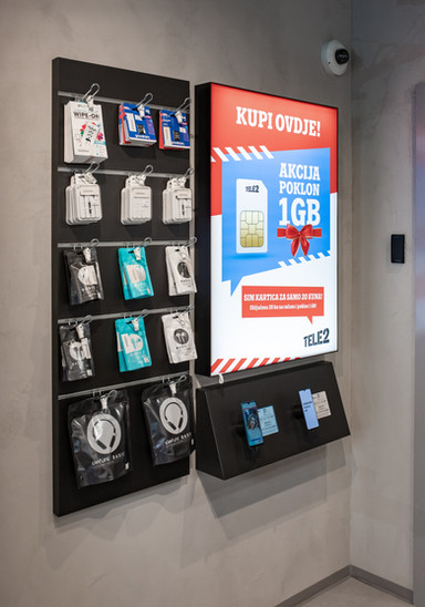 Telemach trgovine oblikovanje United Group shop design. Designed by Lotti Gostic Studio
