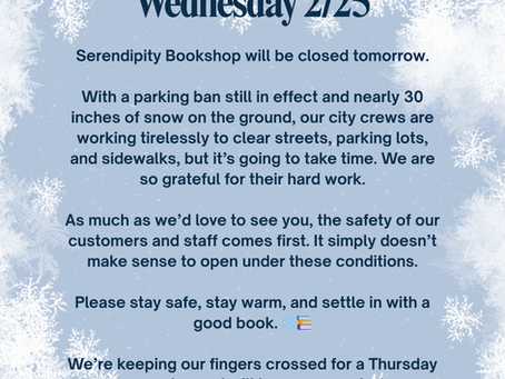 CLOSED WEDNESDAY 2/25 