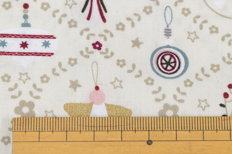 Miniature : Noël - Ornements sur fond écru 20764 051       x 25 cm