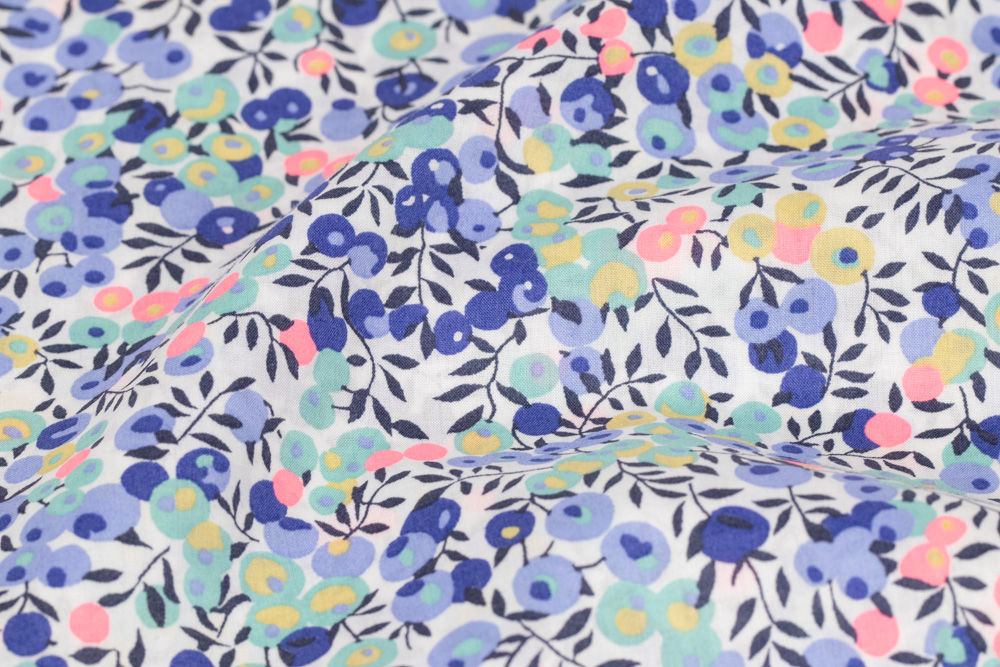 Tissu Liberty Tana Lawn Wiltshire - 9009 V - Bleu     x 25 cm