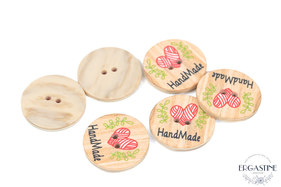 Miniature : Boutons bois signature créative