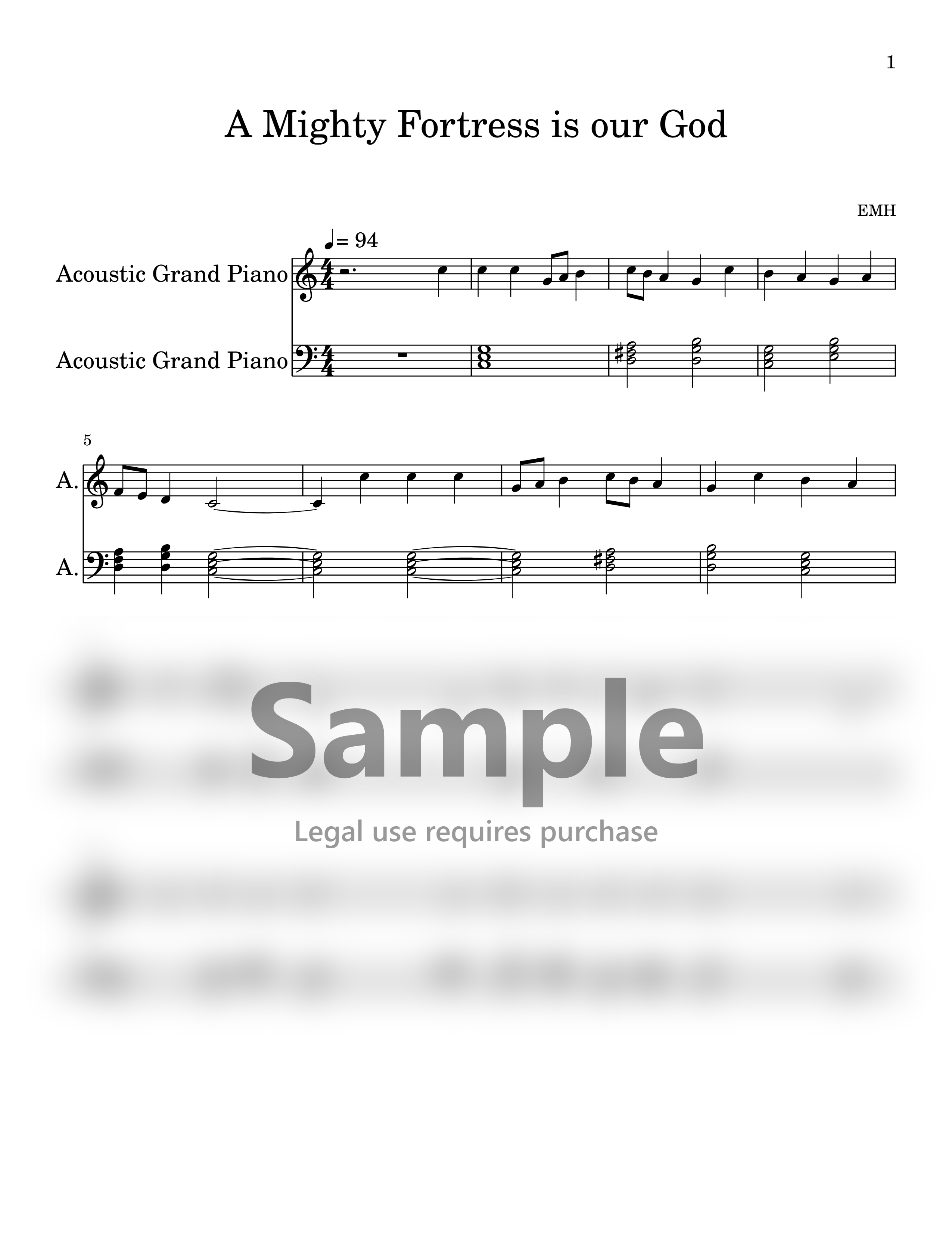 A Mighty Fortress is our God | Music Sheet
