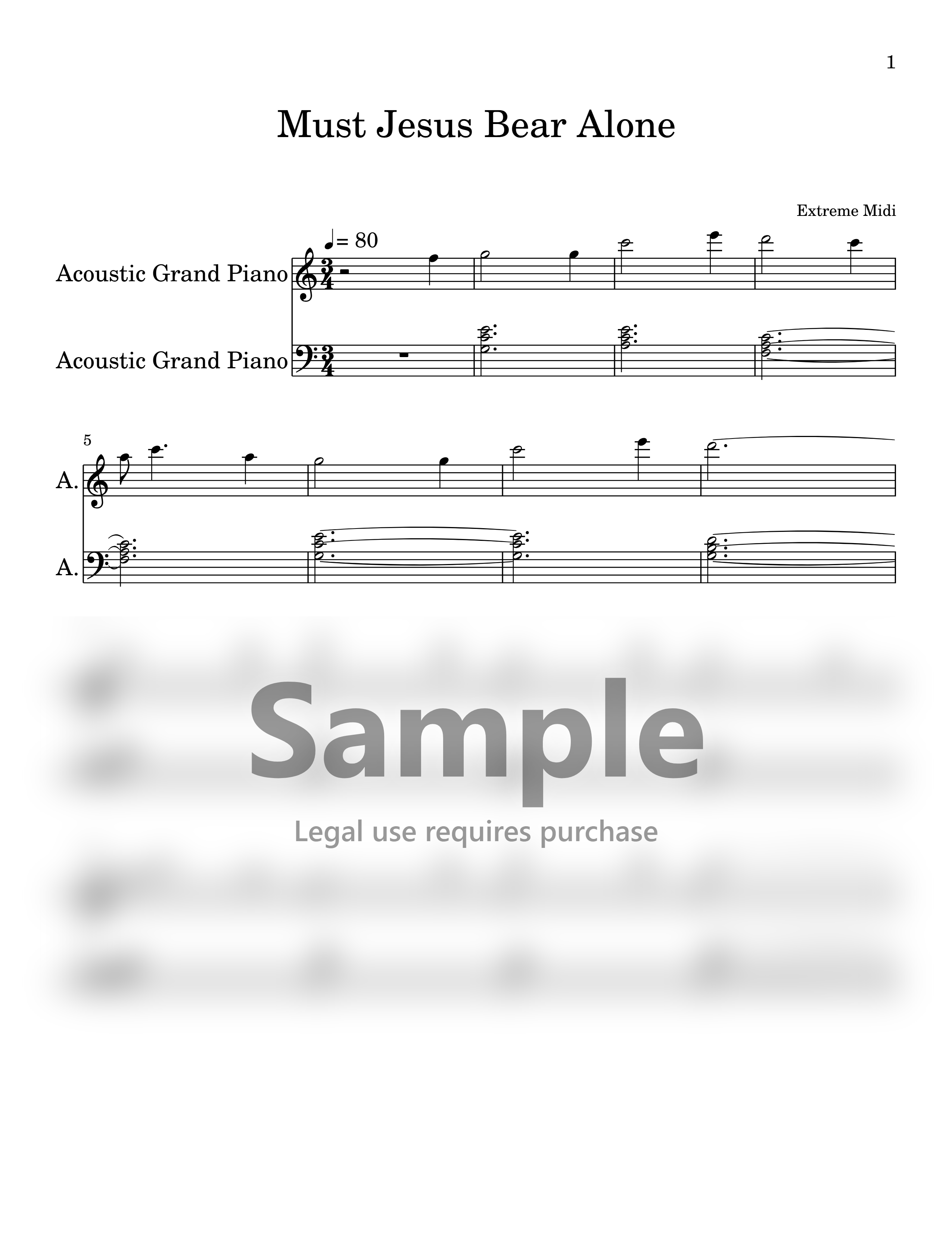 Must Jesus Bear Alone | Music Sheet