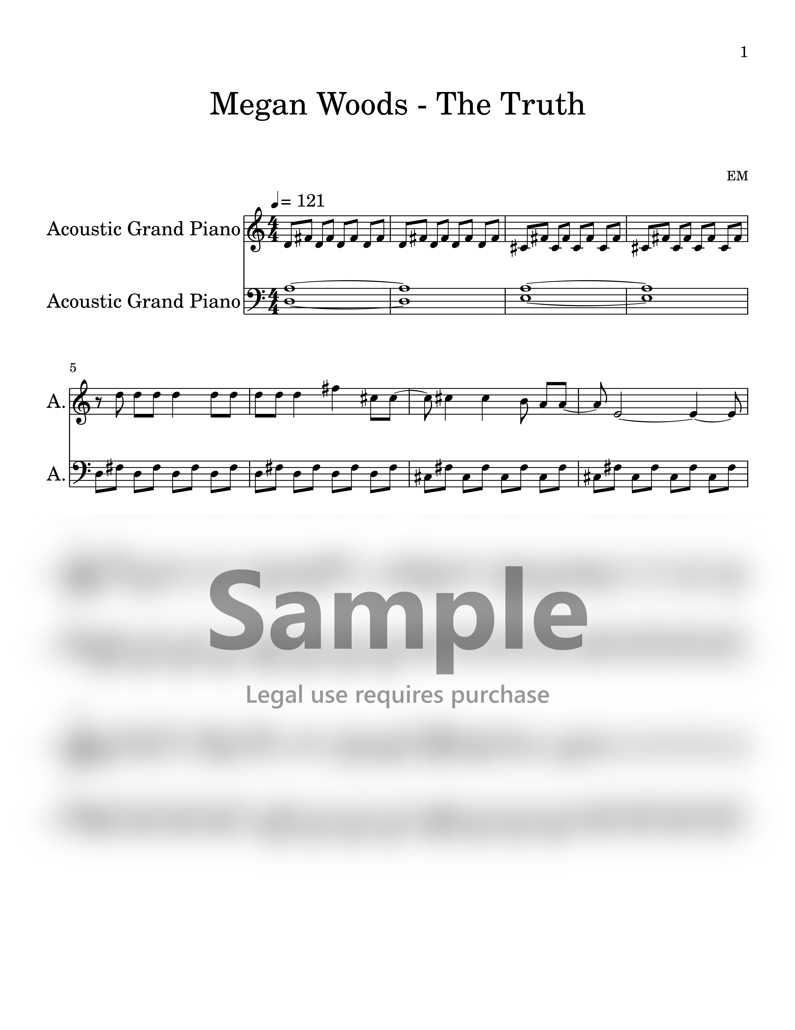 Megan Woods - The Truth | Sheet Music