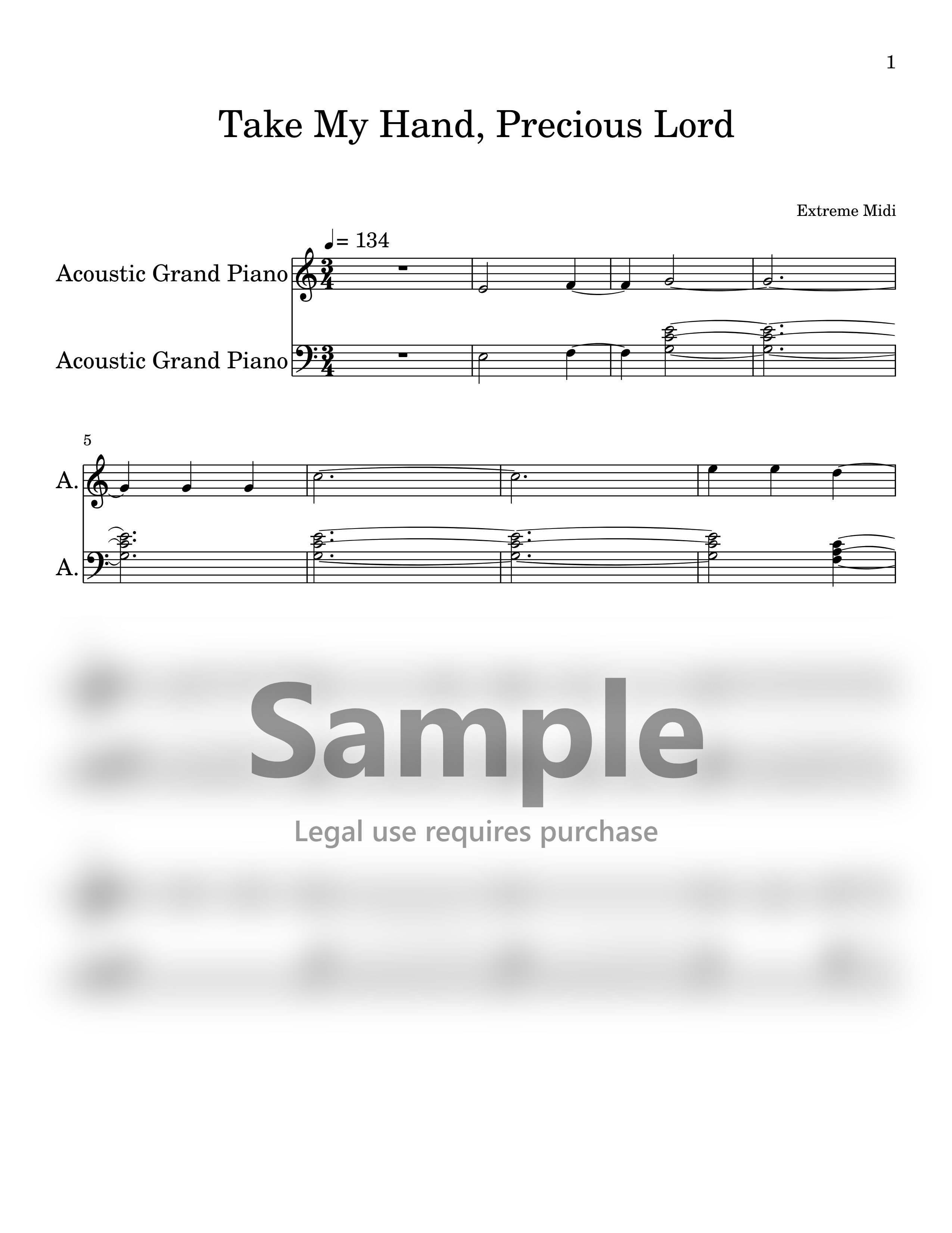 Take My Hand, Precious Lord | Music Sheet